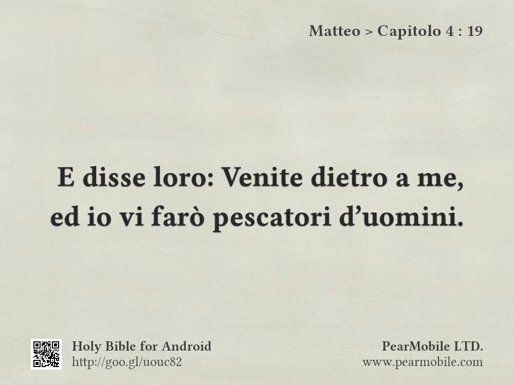 Matteo, Capitolo 4:19